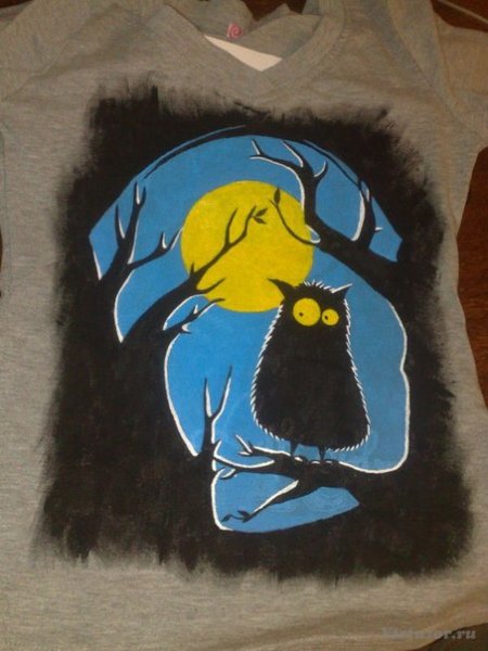 Рисунок на футболке своими руками акриловыми красками