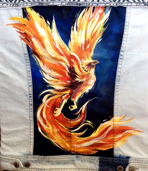 Феникс акриловыми красками