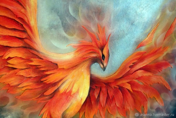 Птица Феникс маслом
