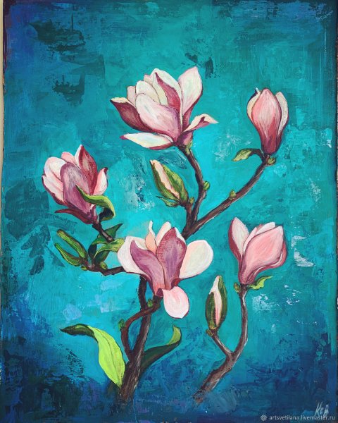 Магнолия акрилом