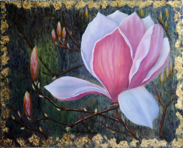 Магнолия картина поталь