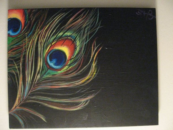 Граттаж Павлин