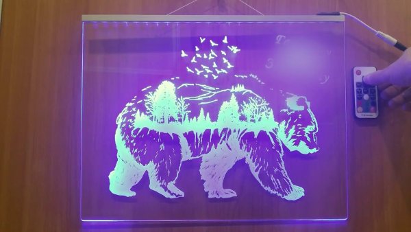 Оргстекло с фрезеровкой и подсветкой