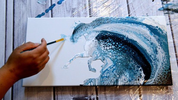 Заливка акрилом рисование