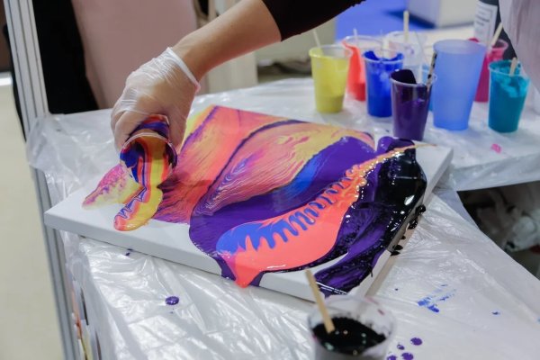 Флюид арт жидкий акрил мастер класс