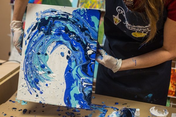 Флюид арт жидкий акрил техника