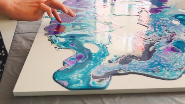 Флюид арт жидкий акрил мастер класс