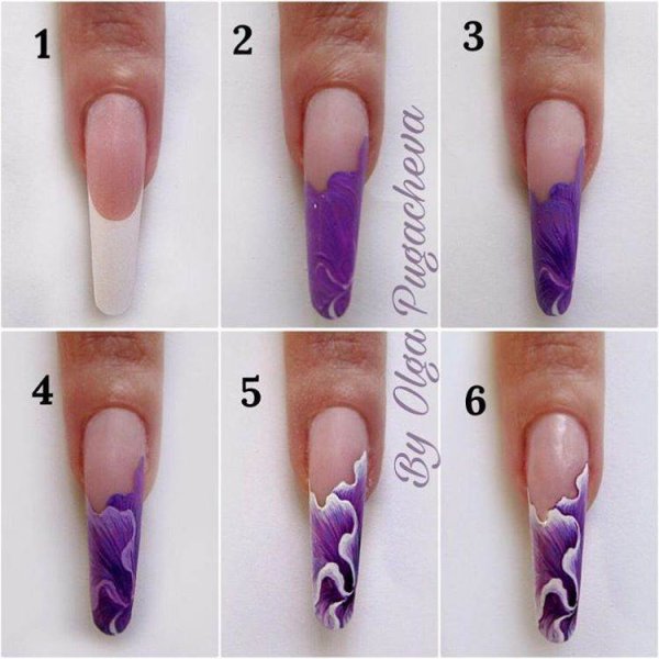 Пошаговая роспись ногтей