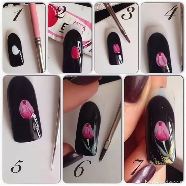 Рисунки на ногтях поэтапно