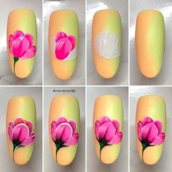 Цветы на ногтях для начинающих