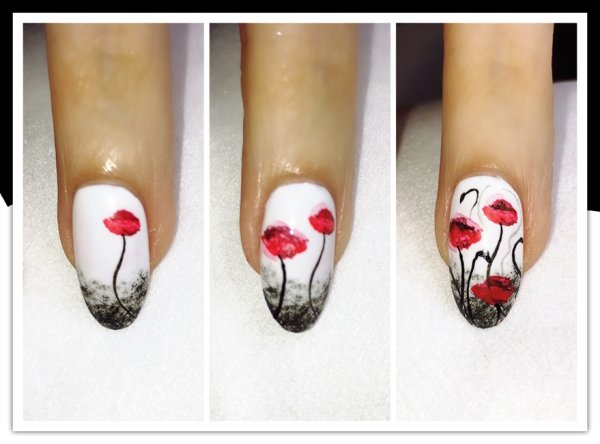 Рисунок акрилом на ногтях пошагово