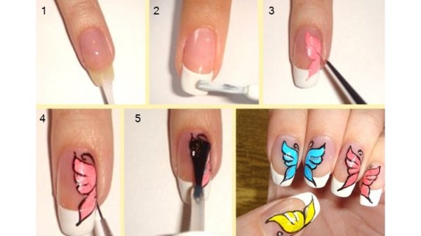 Рисунок акрилом на ногтях пошагово