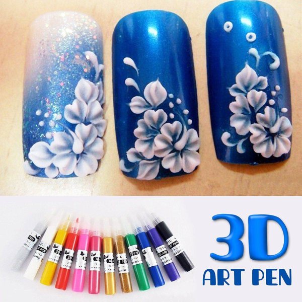 Цветы на ногтях акриловыми красками