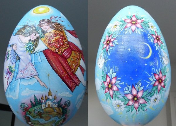 Роспись деревянных яиц акриловыми красками