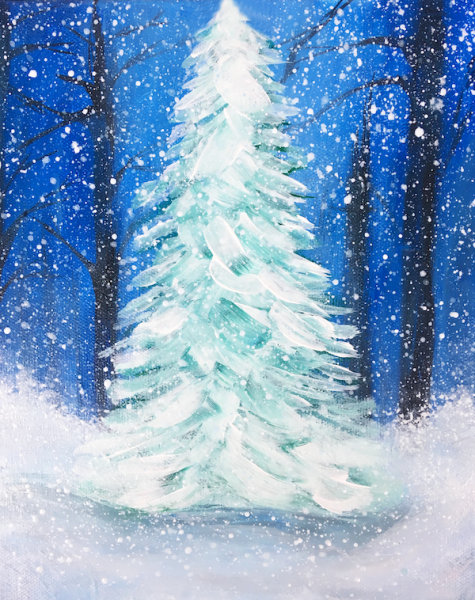 Зима красками Новогодняя елка