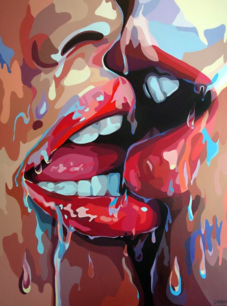 Картина в стиле поп-арт губы