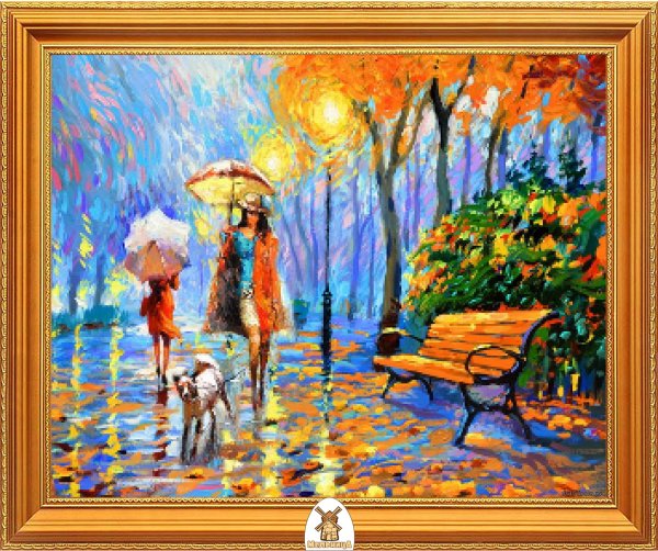 Прогулка под дождем картина