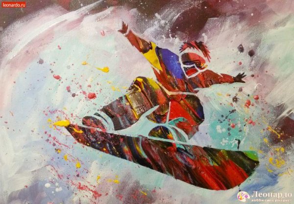 Картины с сноубордистом акрилом