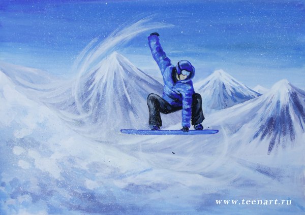 Рисование сноубордист