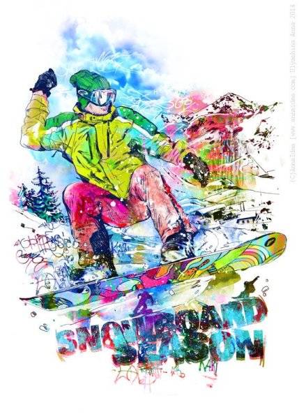 Сноубордист иллюстрация