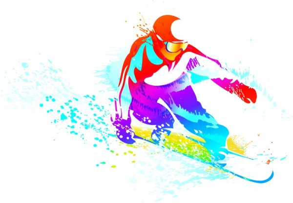 Сноубордист вектор цветной