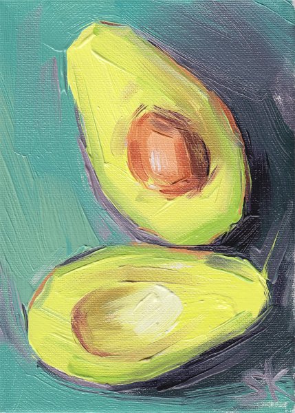 Живопись мастихином авокадо