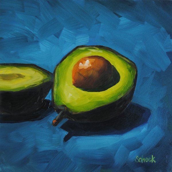Этюд гуашью с авокадо