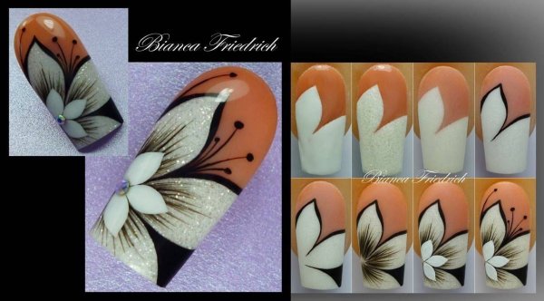 Пошаговые рисунки на ногтях