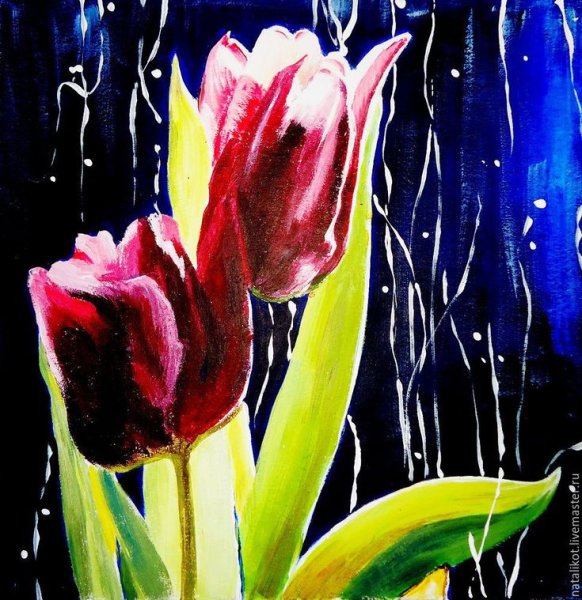 Тюльпаны акрилом