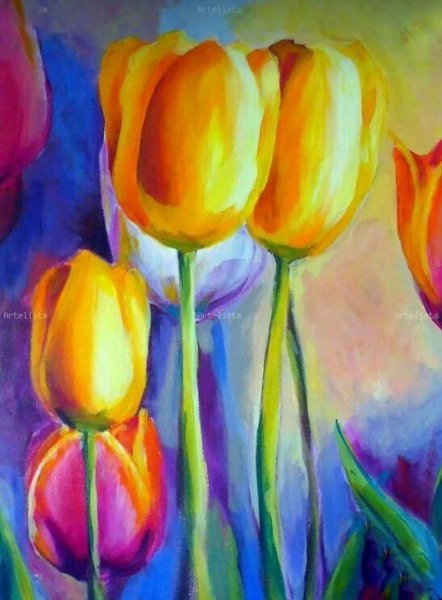 Тюльпаны живопись акрилом