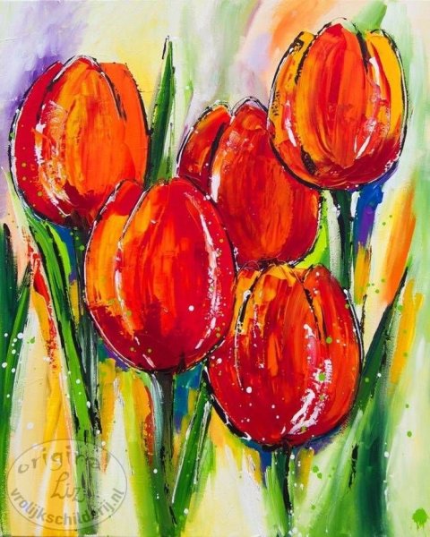 Тюльпаны акварелью для детей