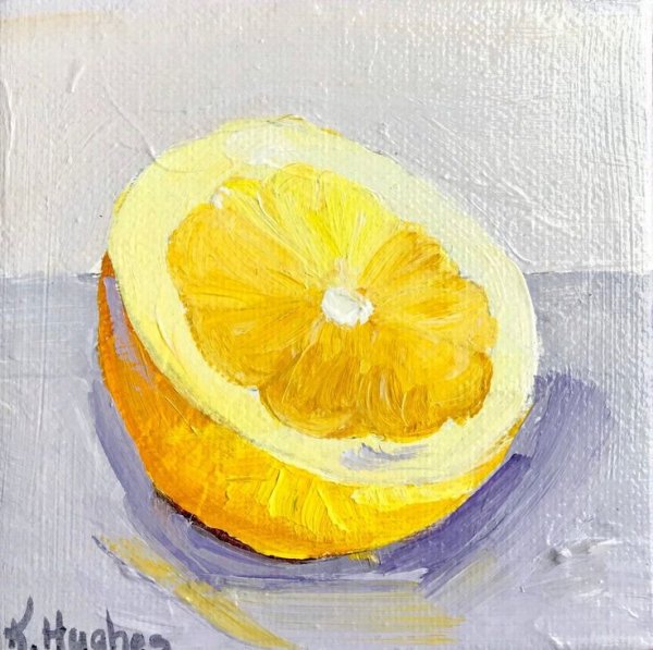 Лимон акриловыми красками