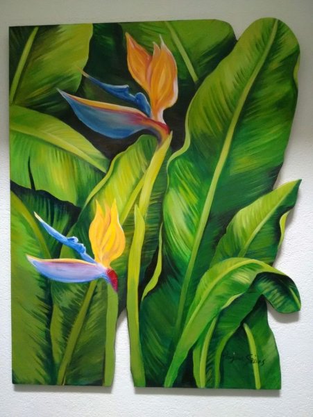 Тропические растения живопись