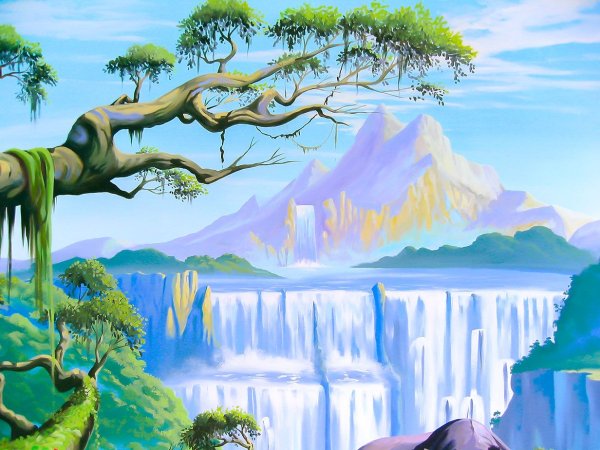 Джунгли водопад вектор