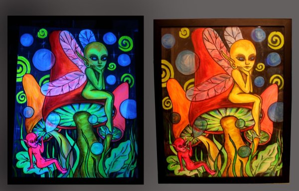 Картины флуоресцентной гуашью