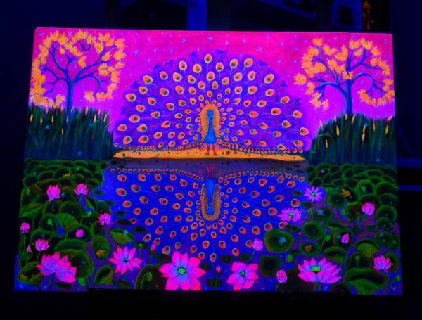 Флуоресцентная акриловая картина