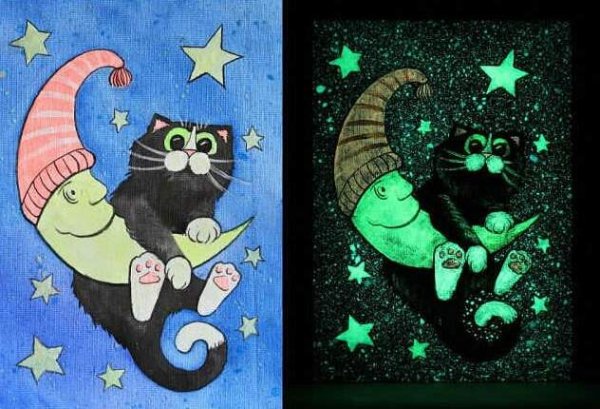 Флуоресцентная гуашь рисунки
