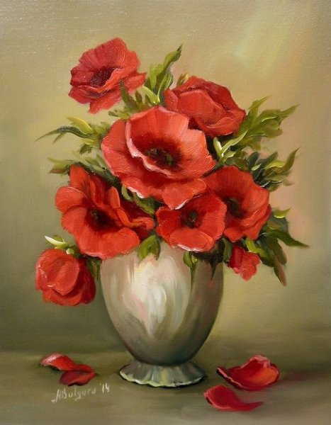 Цветы в вазе акрилом