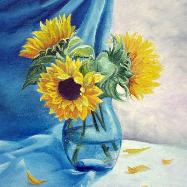 Подсолнухи в вазе