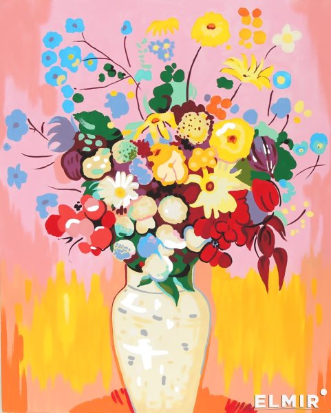 Рисование коллаж ваза с цветами