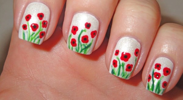 Простые рисунки на ногтях акриловыми красками