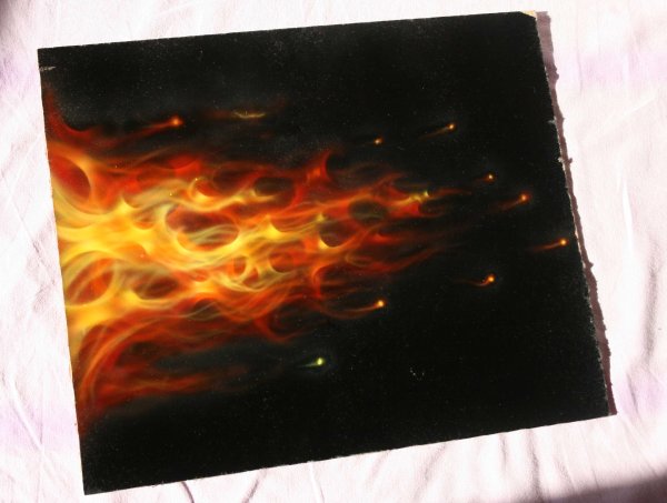 Огонь аэрографом