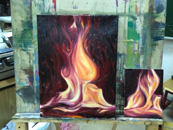 Огонь акрилом