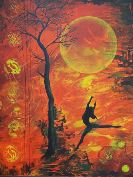 Огонь акрилом