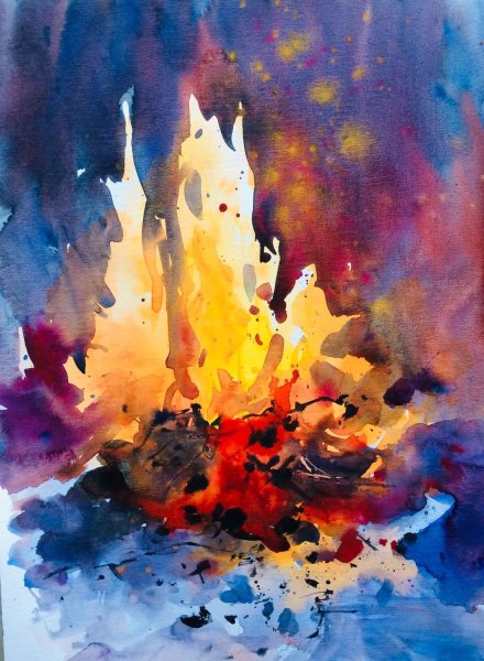 Огонь акварелью
