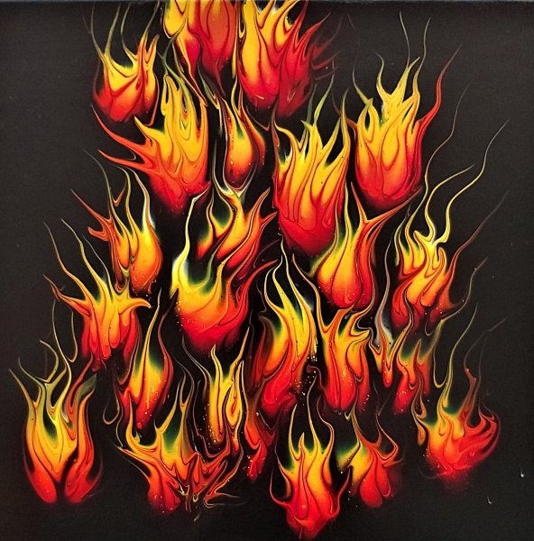 Флюид арт огонь костер