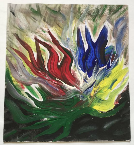 Огонь рисунок акрилом