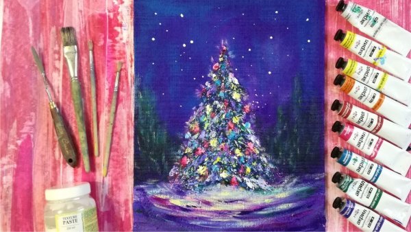 Новогоднее правополушарное рисование