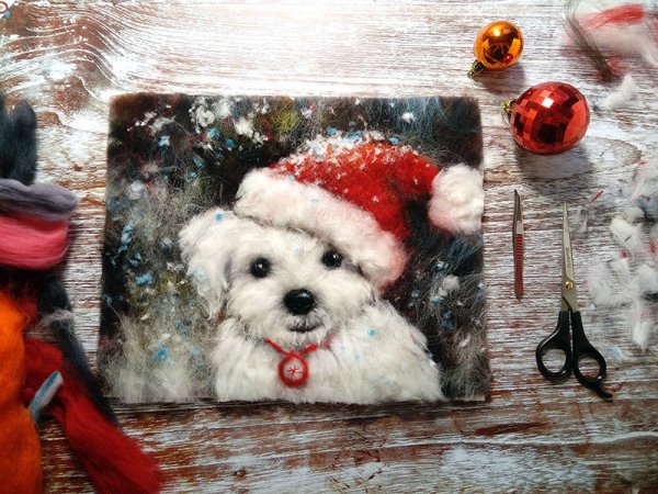 Шерстяная акварель новый год