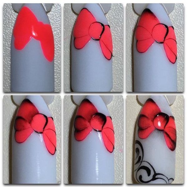 Пошаговое рисование на ногтях